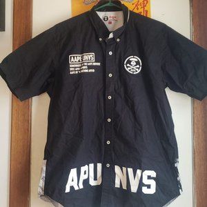 Aape by A Bathing Ape "Somewhere in the AAPE Universe" button up shirt